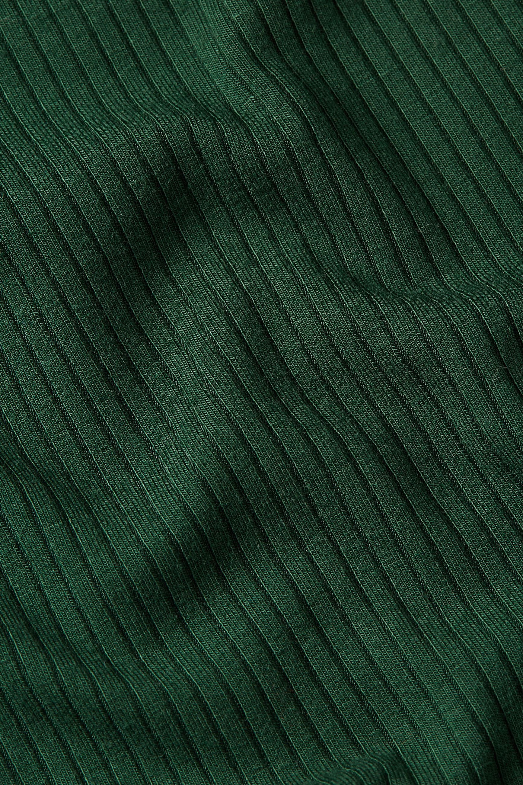 Rollneck Top Uni Rib - Forest Green