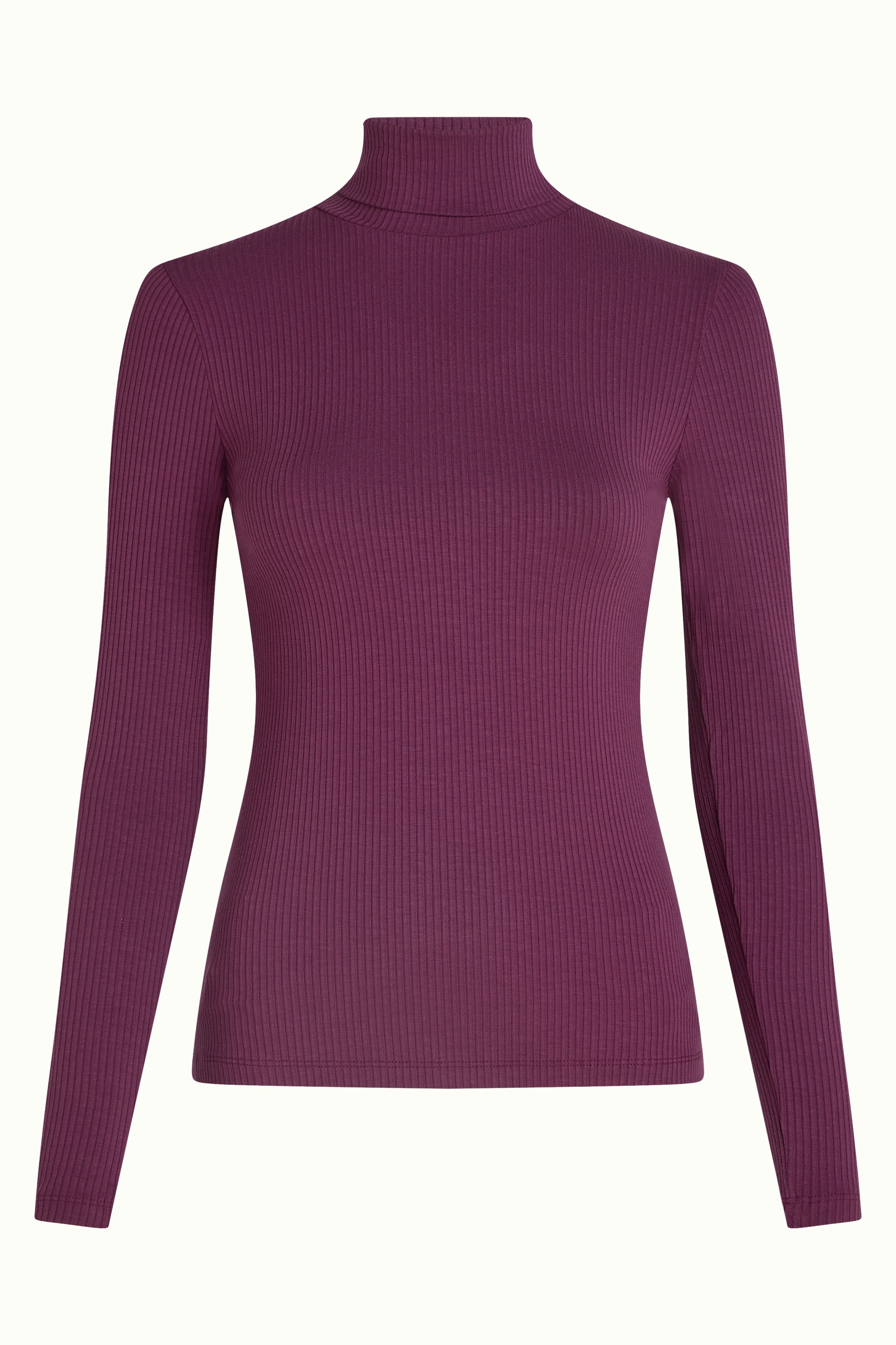 Rollneck Top Uni Rib - Caspia Purple