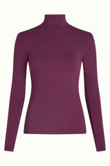 Rollneck Top Uni Rib - Caspia Purple