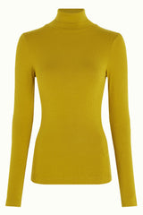 Rollneck Top Uni Rib - Curry Yellow