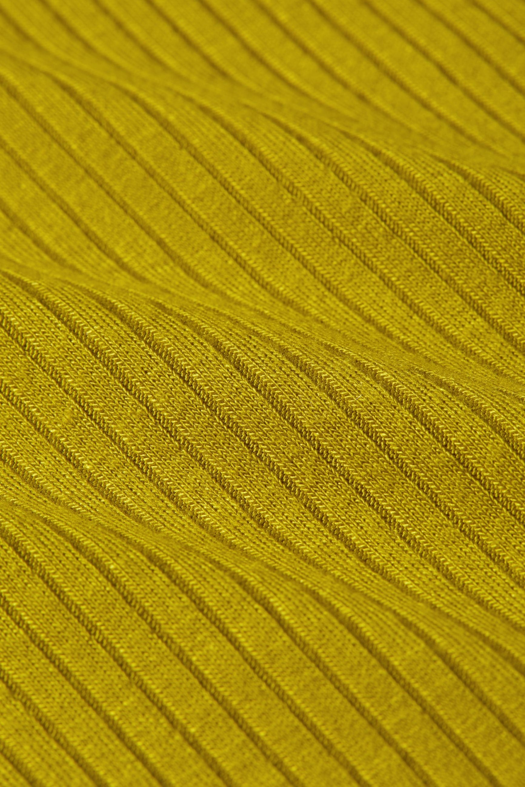 Rollneck Top Uni Rib - Curry Yellow