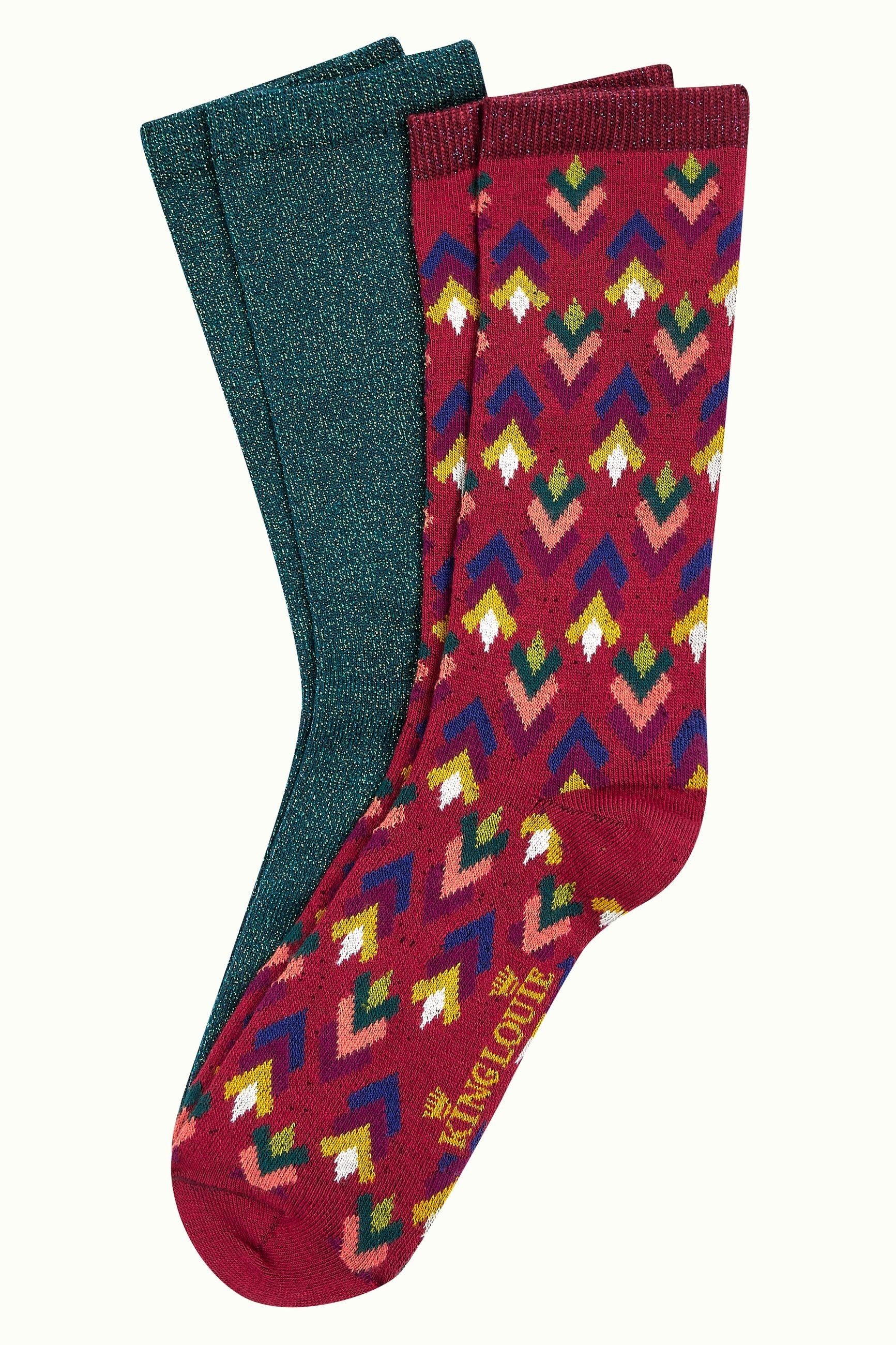 Socks 2-Pack Ollie - Cabernet Red