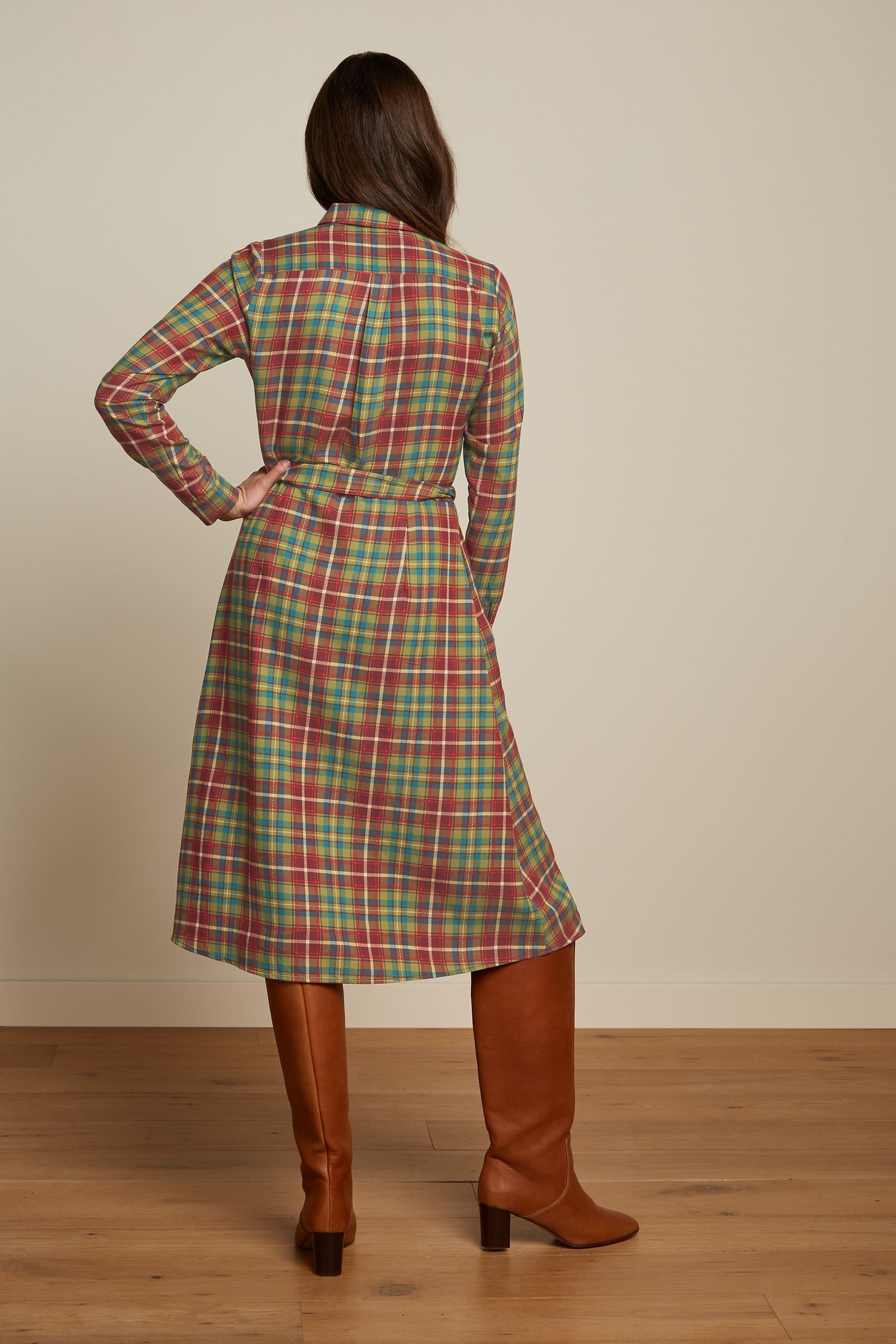 Rosie Dress Belmont Check - Woodbine Green