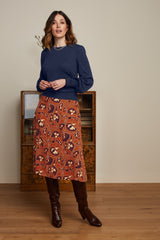 Juno Midi Skirt Cecilia - Spicy Brown