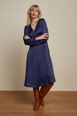 Lelia Dress Rouge - Ink Blue