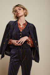 Tina Blazer Pinstripe - Blue