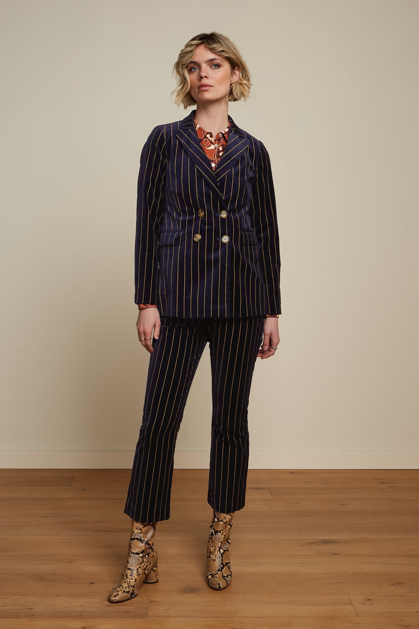 Tina Blazer Pinstripe - Blue