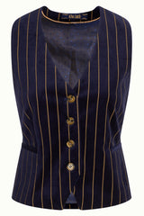 Bianca Gilet Pinstripe - Blue