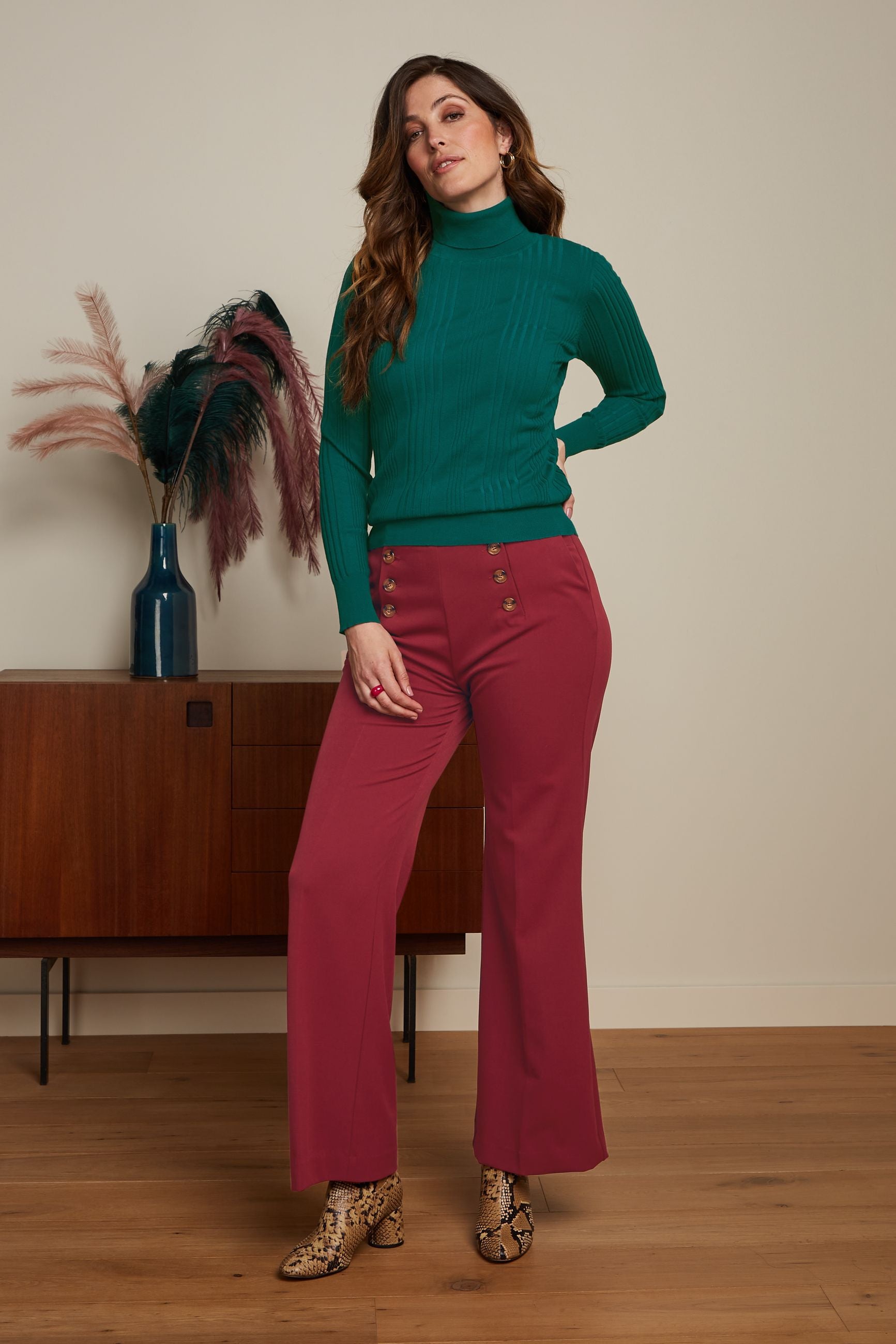 Sally Pants Broadway - Cabernet Red