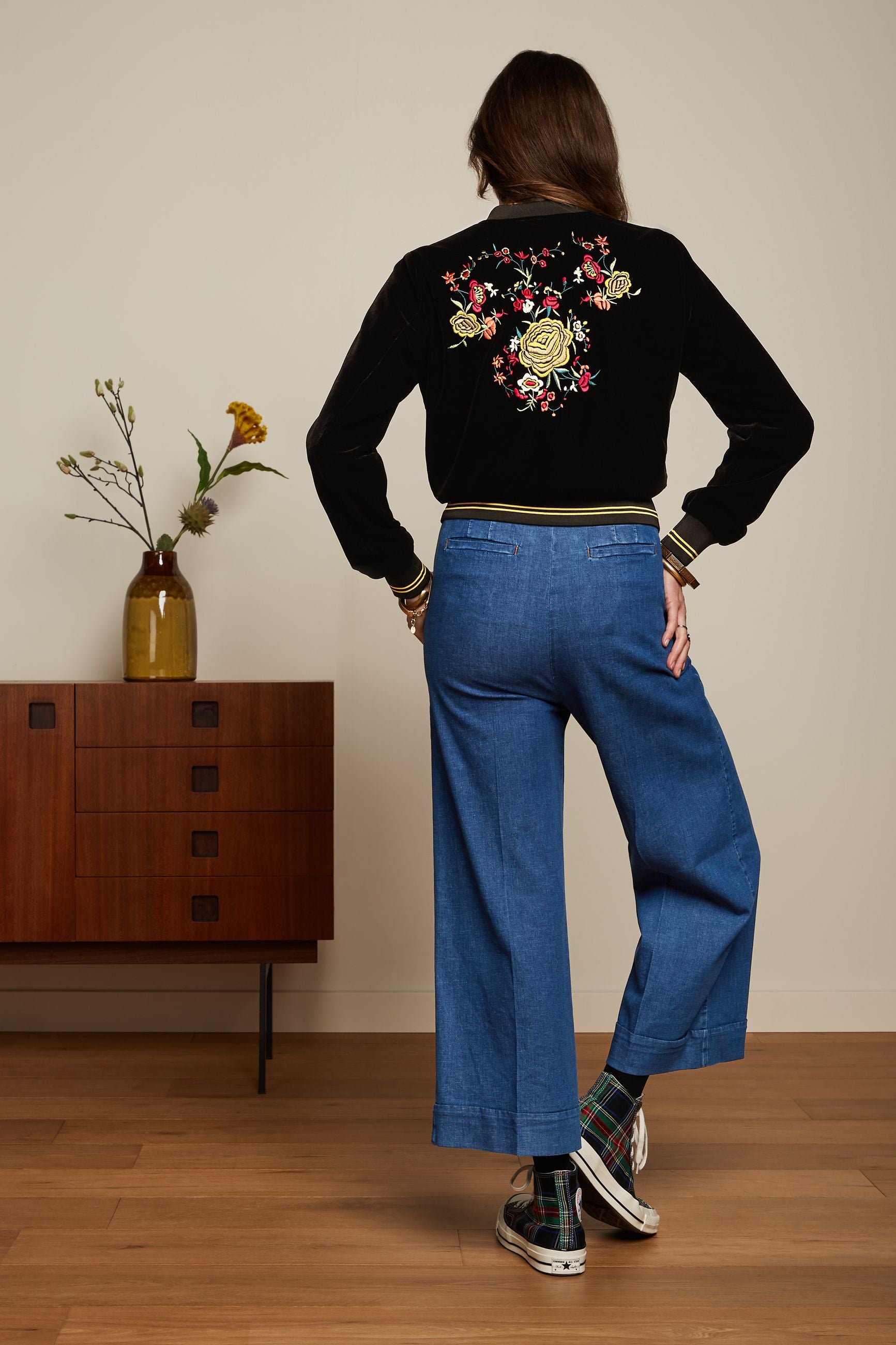 Bessie Embroidery Jacket Gamine - Black