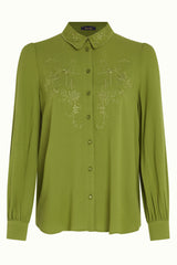 Maisie Blouse Lyonne Embroidery - Woodbine Green