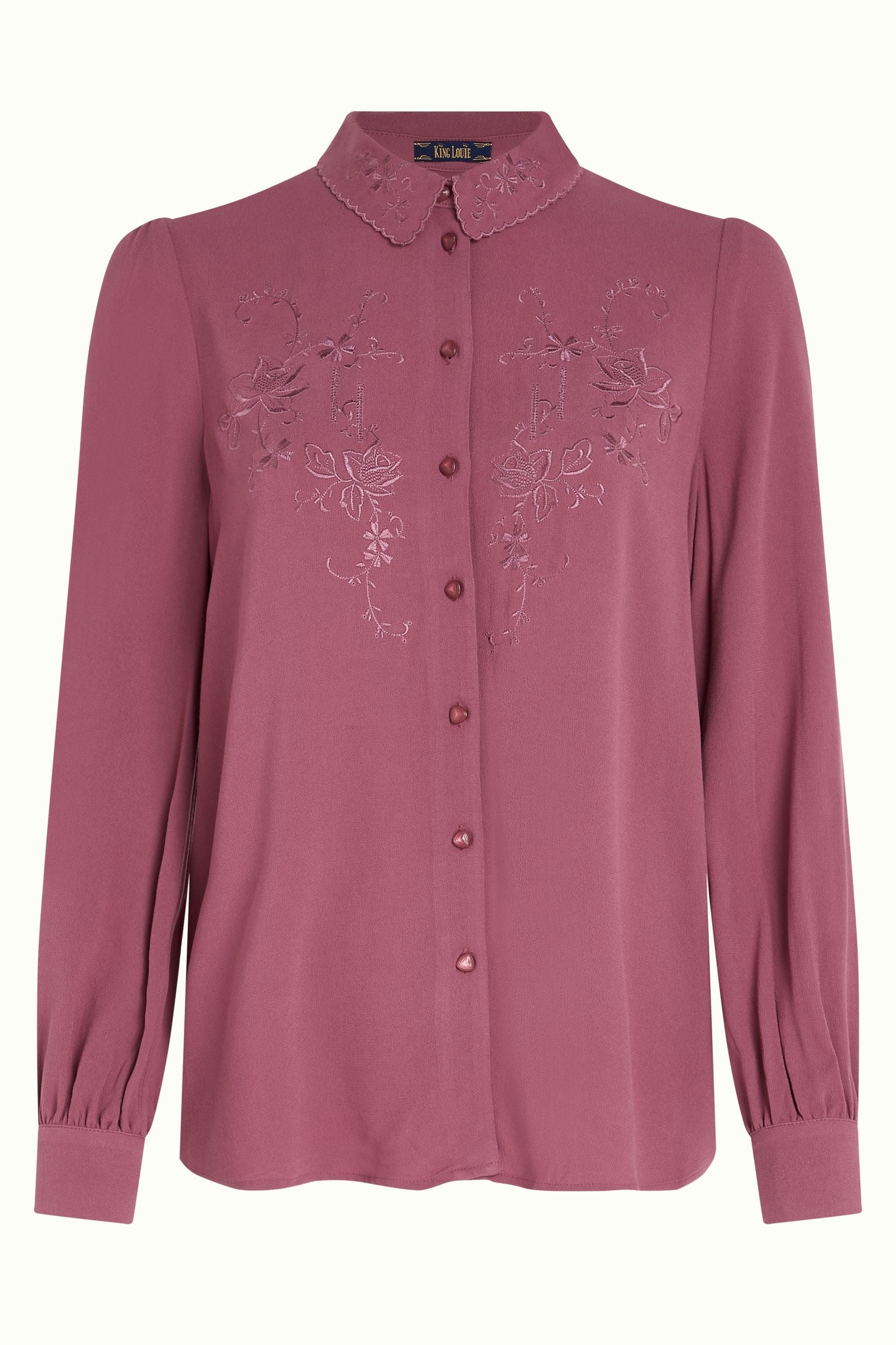 Maisie Blouse Lyonne Embroidery - Maroon Red