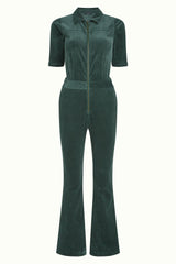 Garbo Flare Jumpsuit Corduroy - Sycamore Green