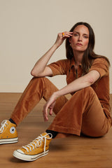 Garbo Flare Jumpsuit Corduroy - Bombay Brown