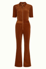 Garbo Flare Jumpsuit Corduroy - Bombay Brown