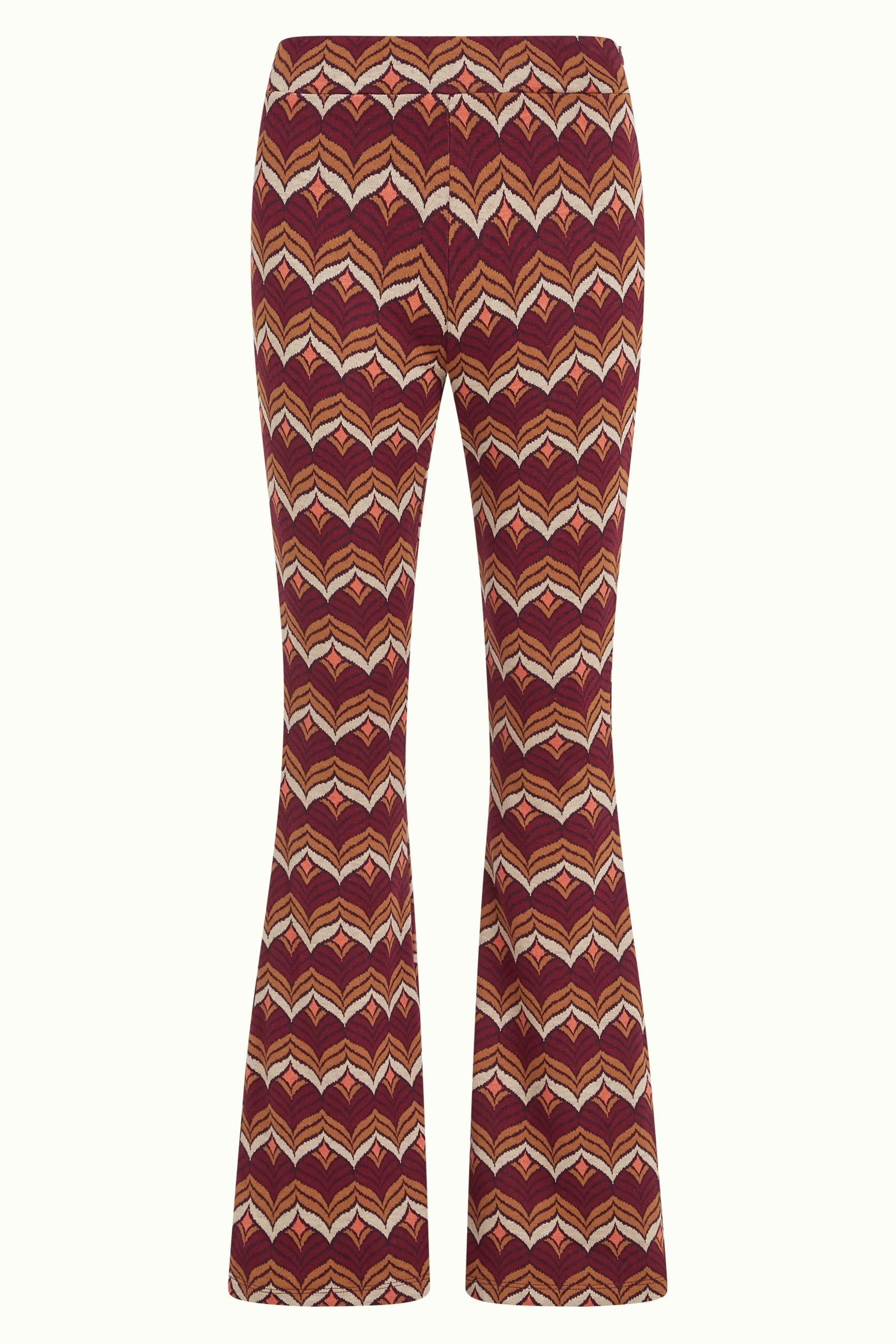 Border Flared Pants Lounge - Cabernet Red