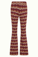 Border Flared Pants Lounge - Cabernet Red