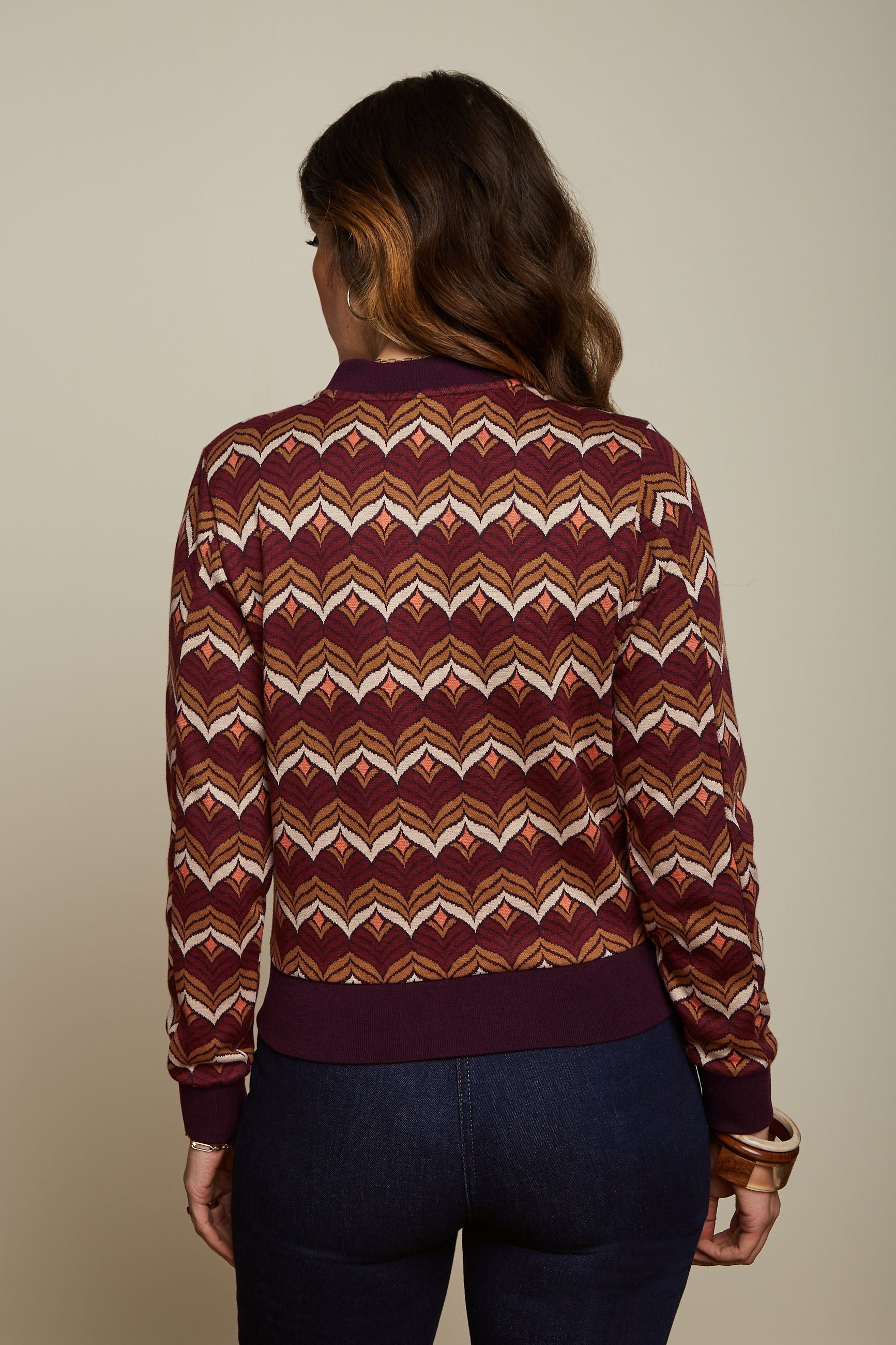 Bessie Jacket Lounge - Cabernet Red