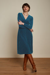 Lot Midi Dress Moda Stripe - Lapis Blue