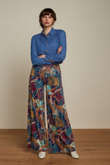 Border Palazzo Pants Nightingale - Blue