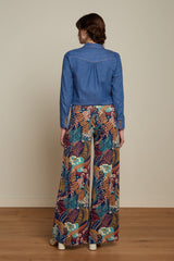 Border Palazzo Pants Nightingale - Blue