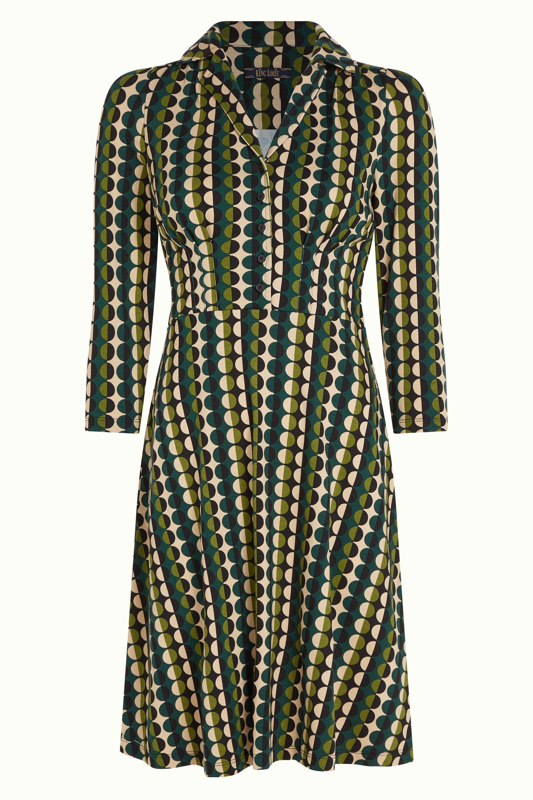 Diner Dress Quincy - Pine Green