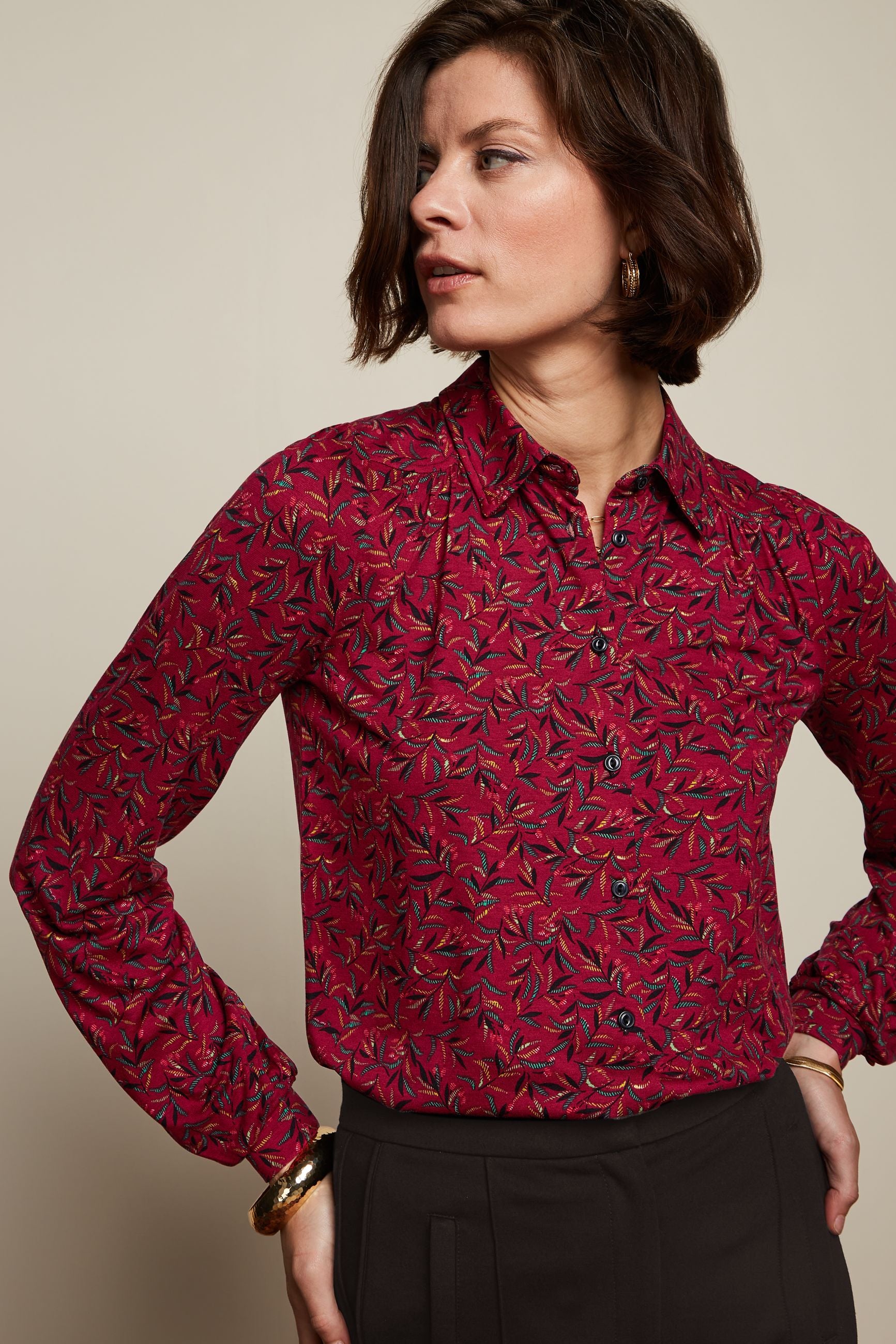 Carina Blouse Vinti - Cherry Red