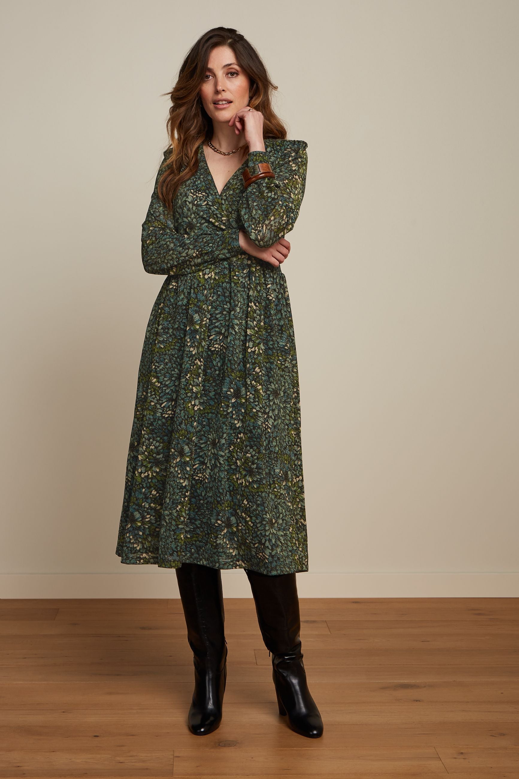 Loretta Dress Glam - Dragonfly Green