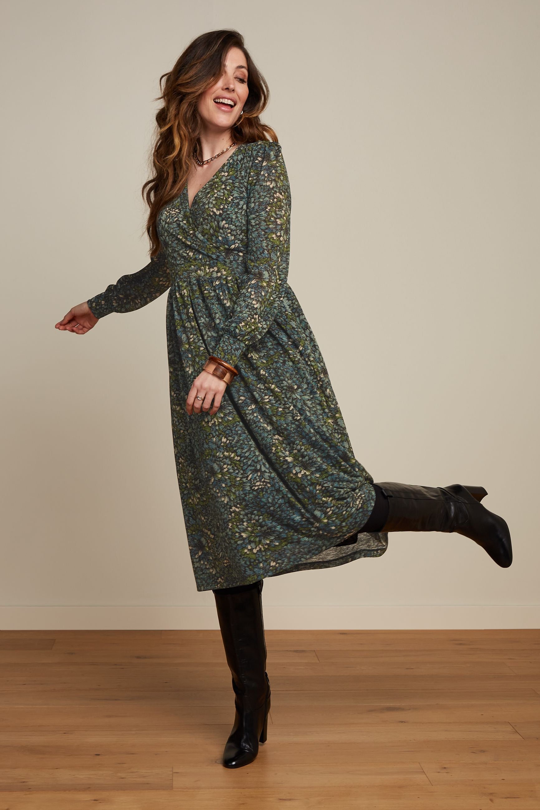 Loretta Dress Glam - Dragonfly Green