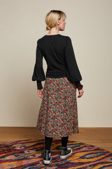 Juno Midi Skirt Meadow - Black