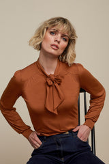 Amalia Top Ecovero Light - Cognac Orange