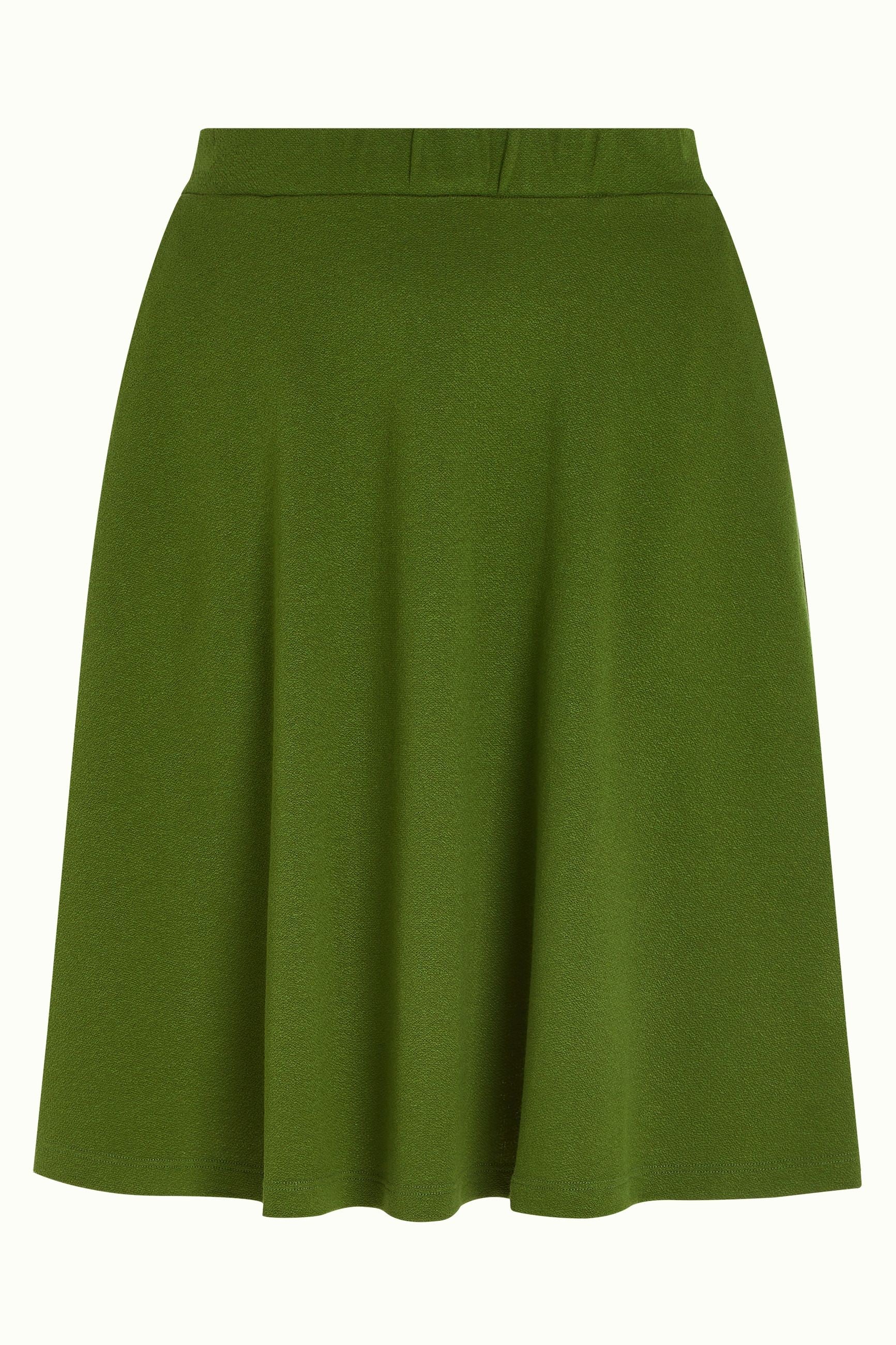 Serena Skirt Milano Crepe - Olive Green