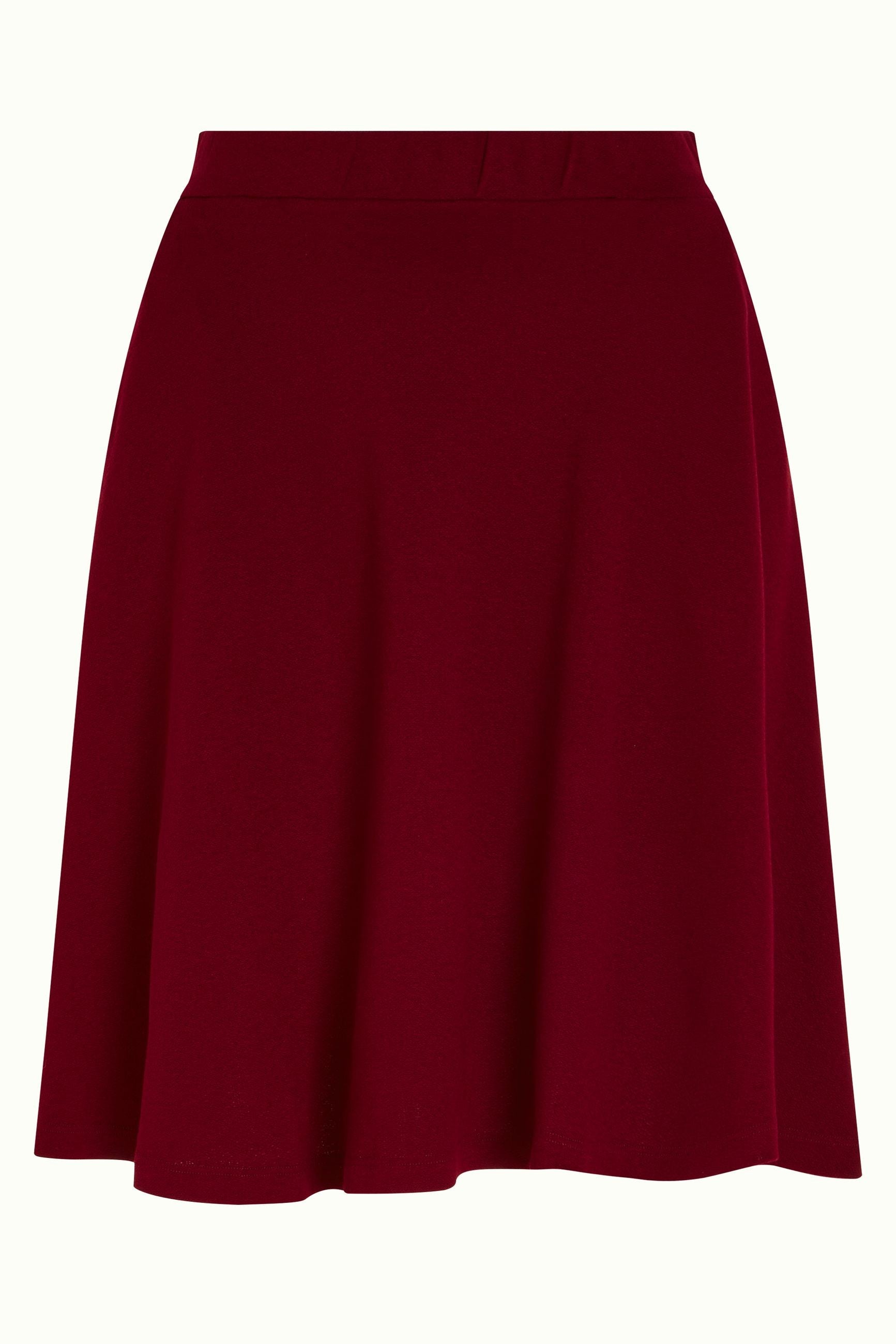 Serena Skirt Milano Crepe - Cabernet Red