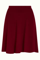 Serena Skirt Milano Crepe - Cabernet Red