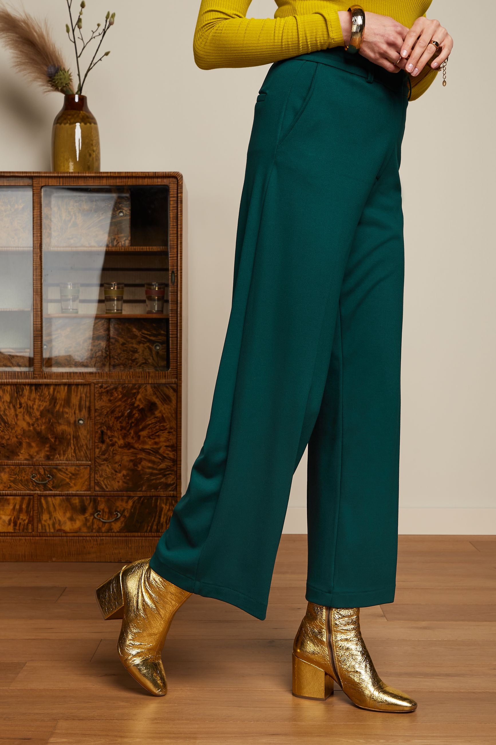 Federica Pants Milano Uni - Pine Green