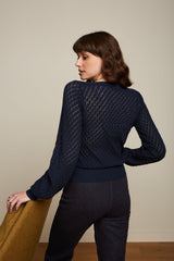 Audrey Bell Sleeve Top Loop Ajour - Dark Navy