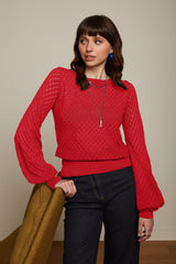 Audrey Bell Sleeve Top Loop Ajour - Chili Red