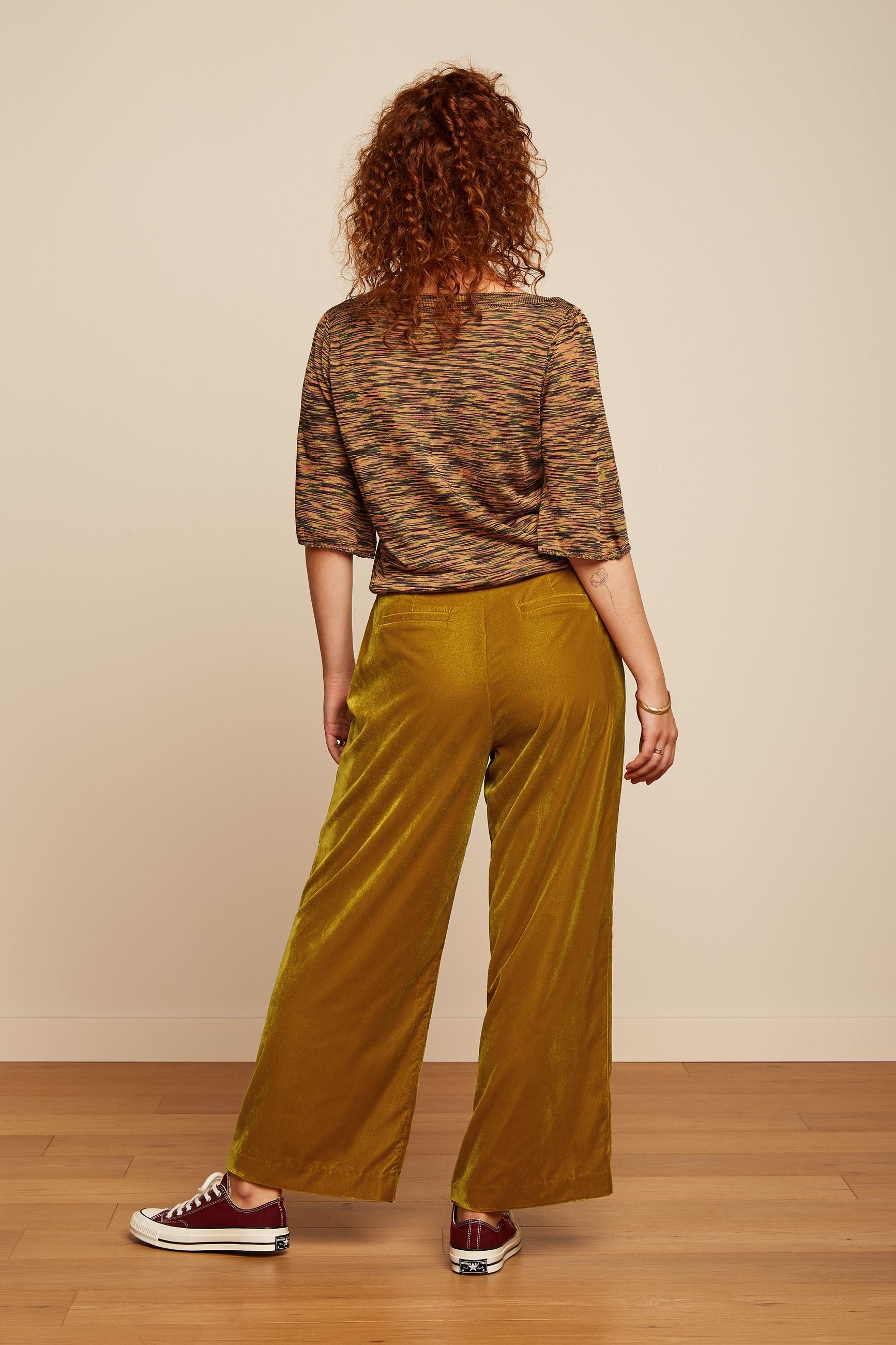 Federica Pants Gamine Velvet - Gold