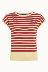 Ann Top Port Stripe - Fiery Red