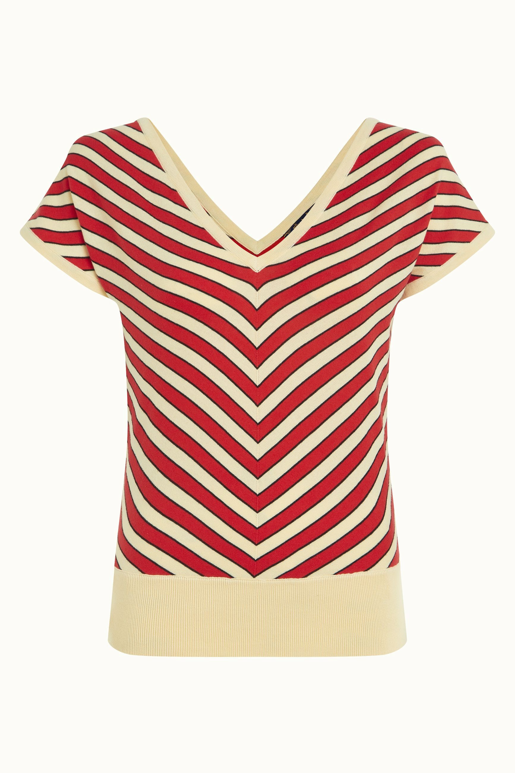 Double V Top Port Stripe - Fiery Red