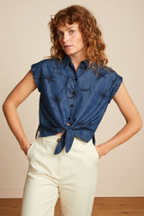 Knot Blouse Daytrip - Denim Blue