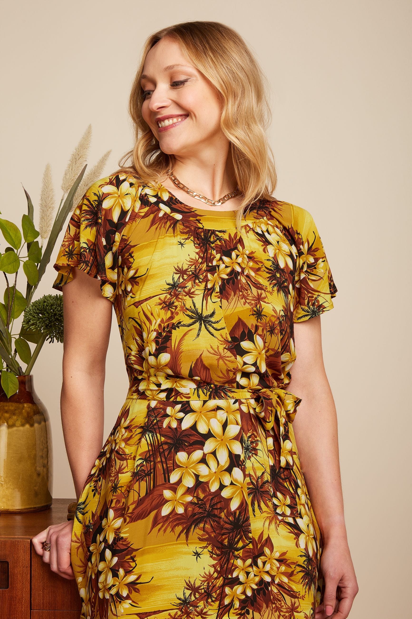 Talia Dress Emerald - Amarillo Gold