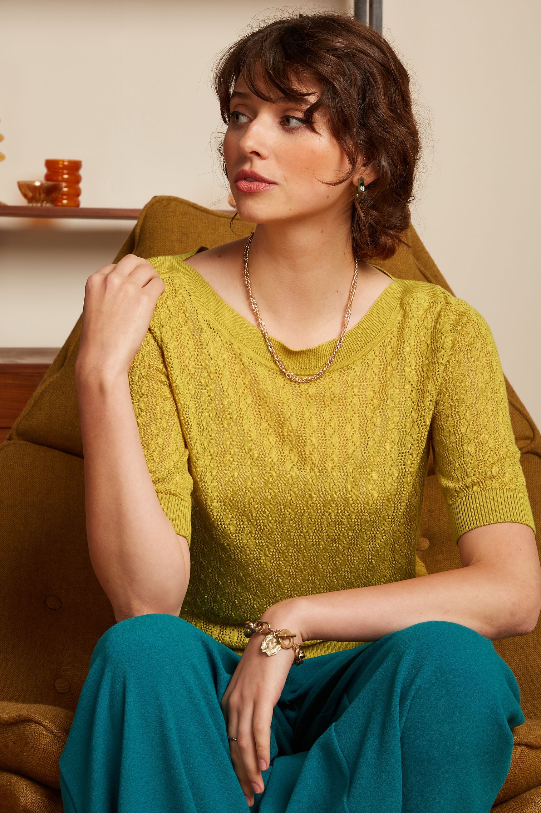 Audrey Top Loop Ajour - Tuscan Yellow