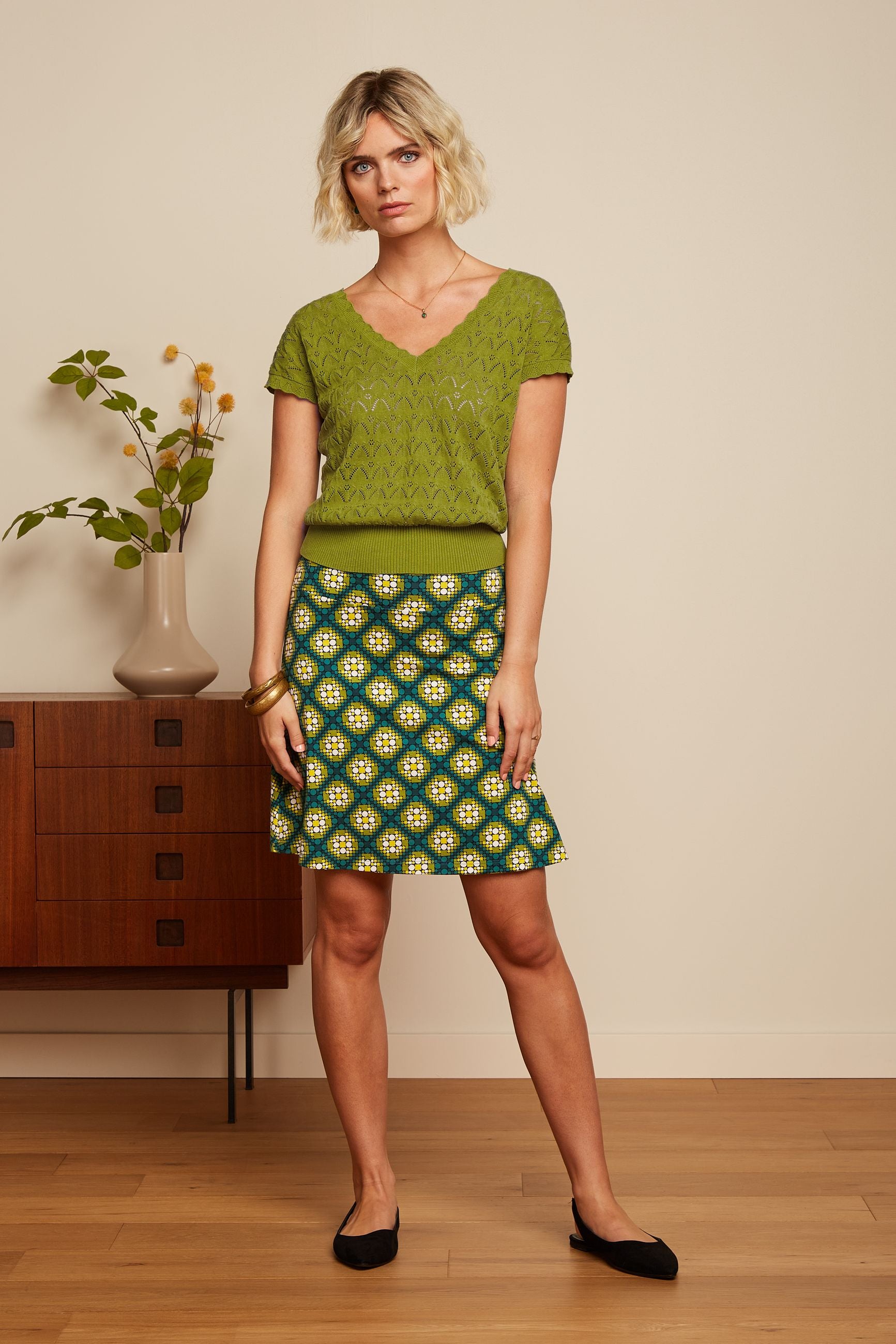 Border Skirt Kirby - Para Green