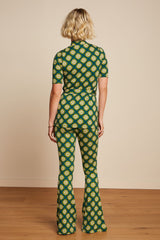 Border Flared Pants Kirby - Para Green