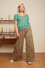 Border Palazzo Pants Casey - Black