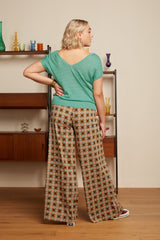 Border Palazzo Pants Casey - Black