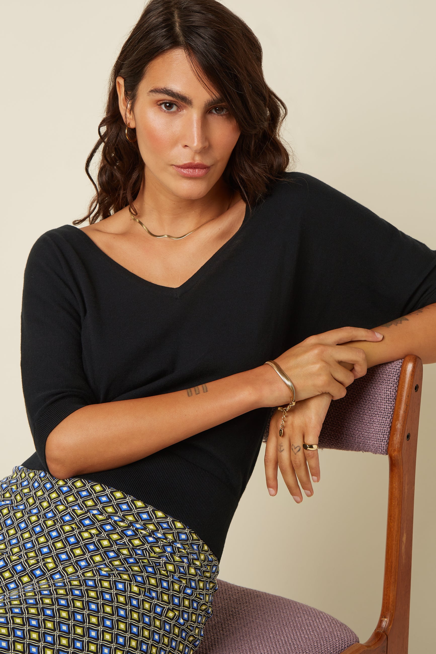 Valentina Top Club - Short Sleeve - Black