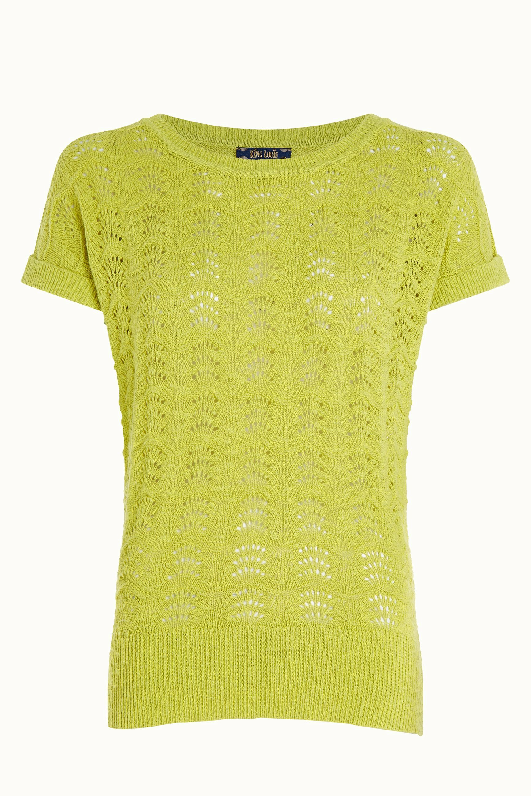 Boatneck Top Scallop - Cress Yellow