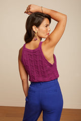 Sofie Top Scallop - Vivid Purple